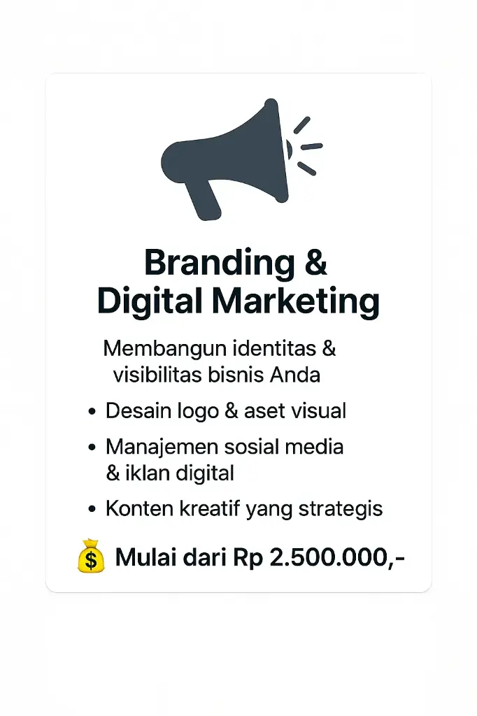 Branding & Digital Marketing Membangun identitas & visibilitas bisnis Anda