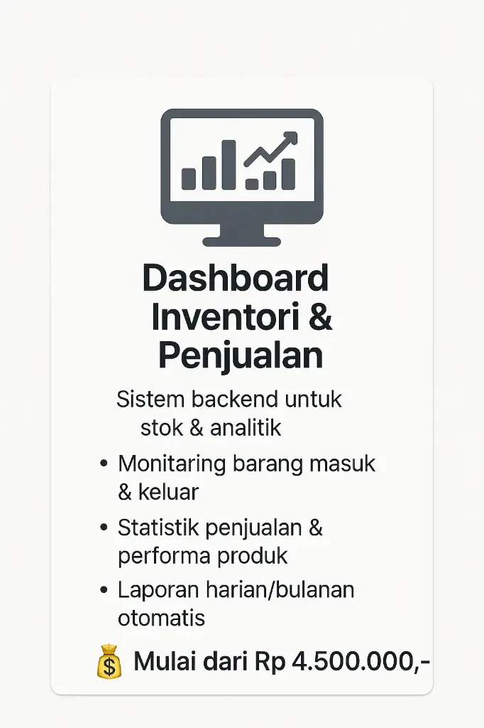 Dashboard Inventori & Penjualan Sistem backend untuk stok & analitik