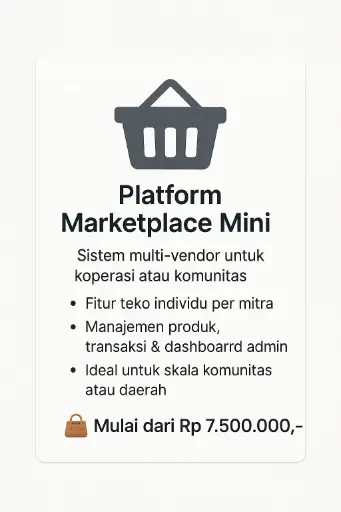 Platform Marketplace Mini Sistem multi-vendor untuk koperasi atau komunitas